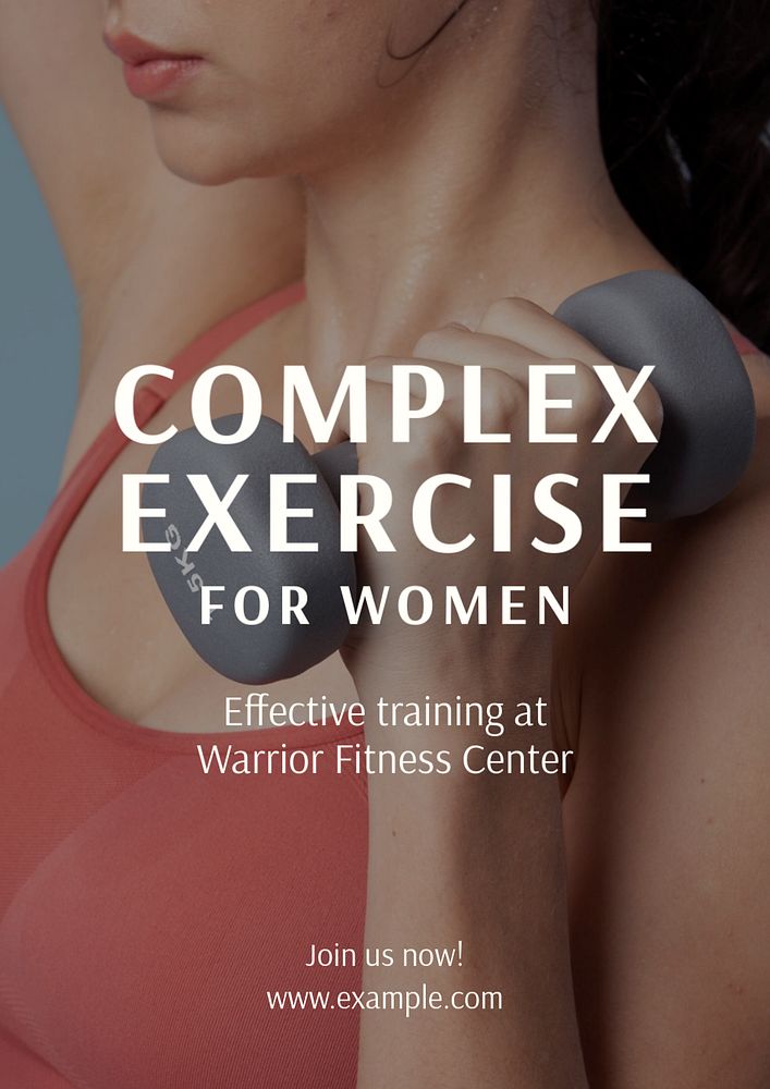 Complex exercise flyer template, editable design