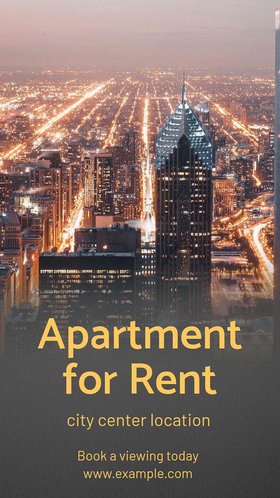 Apartment for rent Instagram story template, editable text