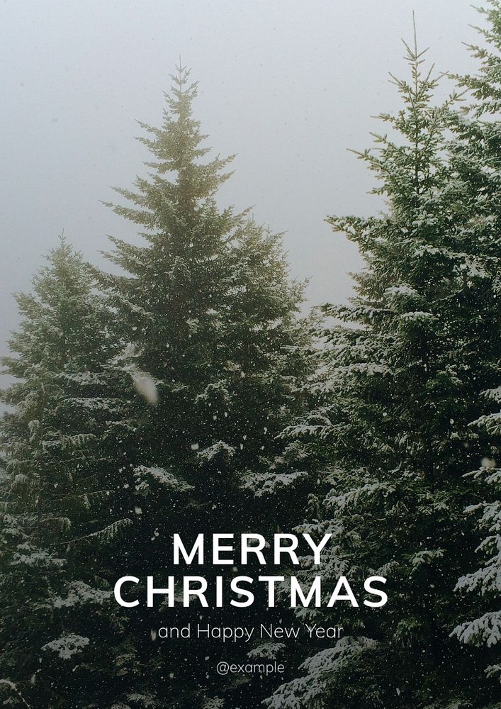 Merry Christmas poster template, editable text & design