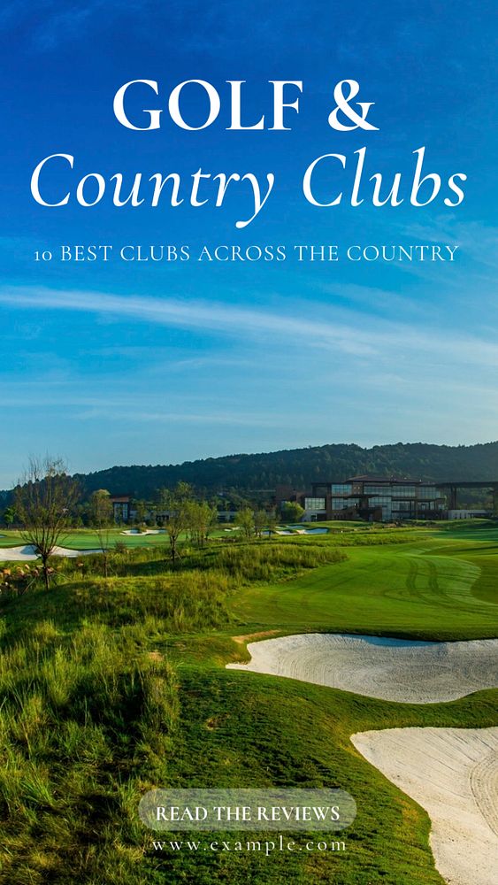 Golf & country club Instagram story template, editable text