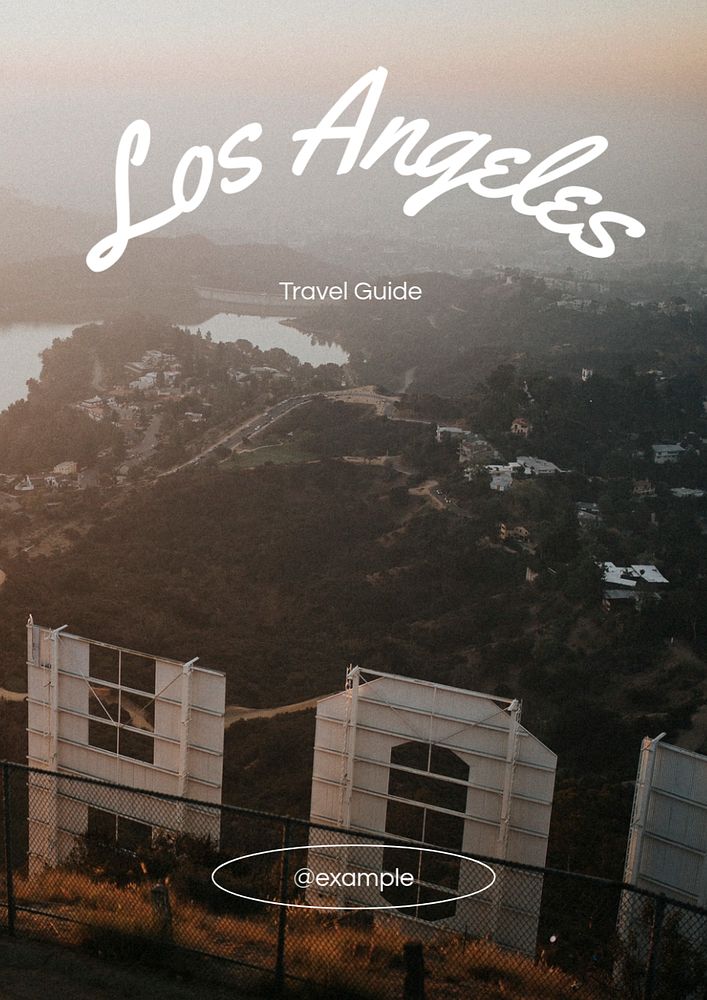 Los Angeles poster template, editable text and design