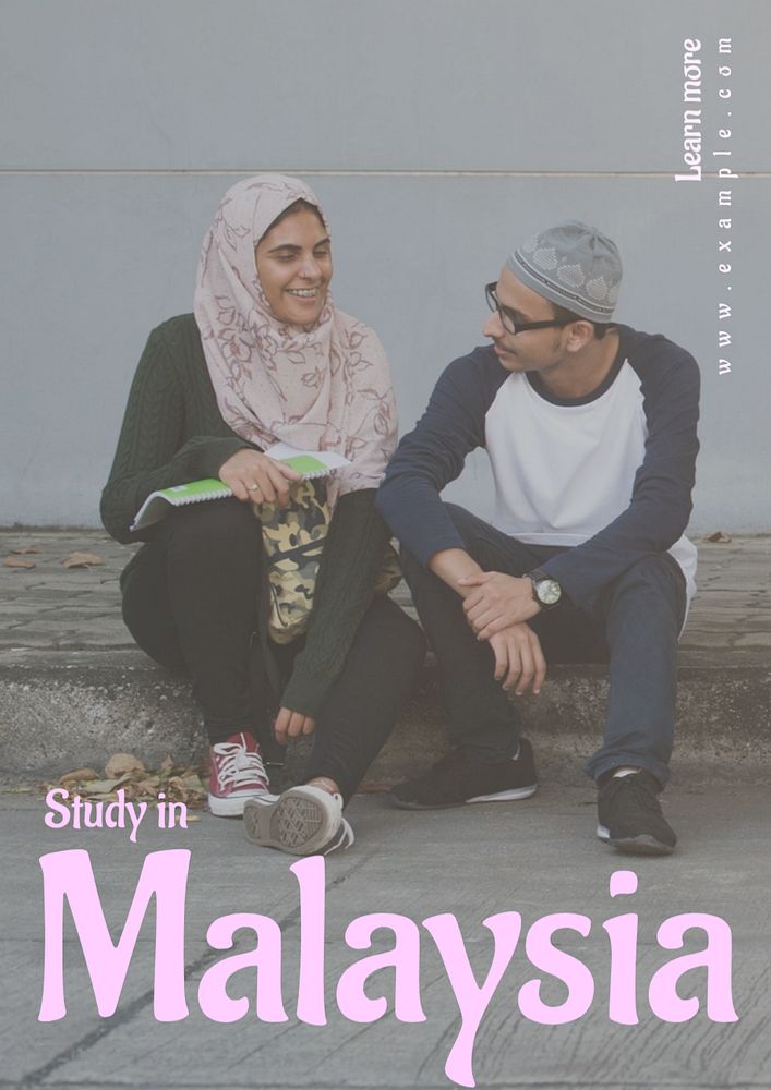 Study in Malaysia poster template, editable text and design