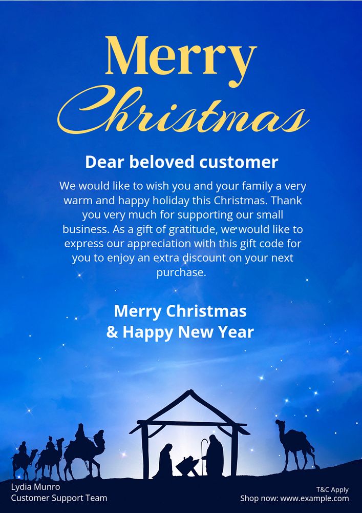 Merry Christmas poster template, editable text and design