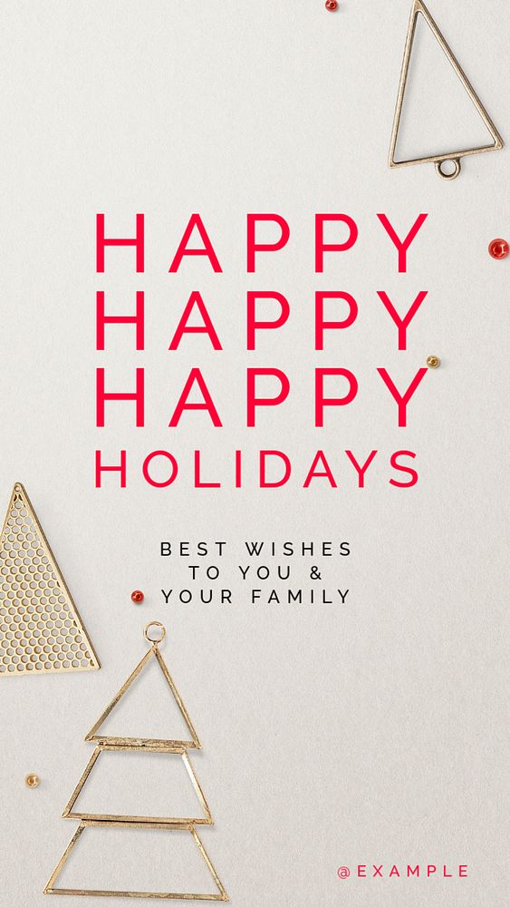 Happy holidays Instagram story template, editable text