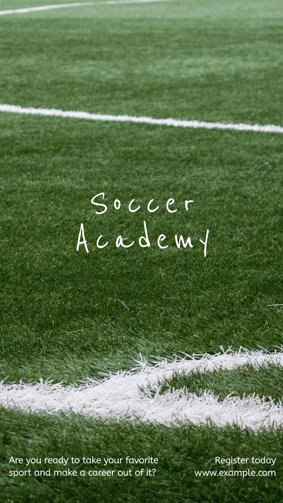 Soccer academy Instagram story template, editable text