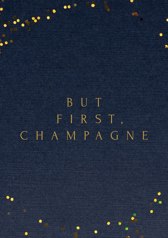 Champagne poster template, editable text and design