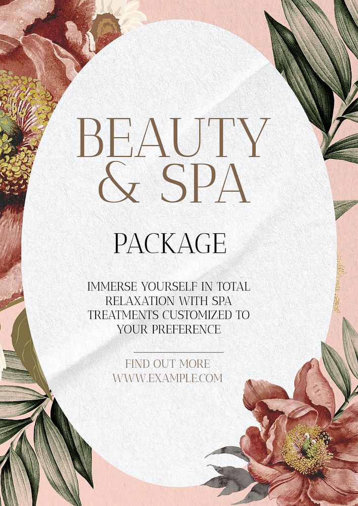 Beauty spa package poster template, editable text & design