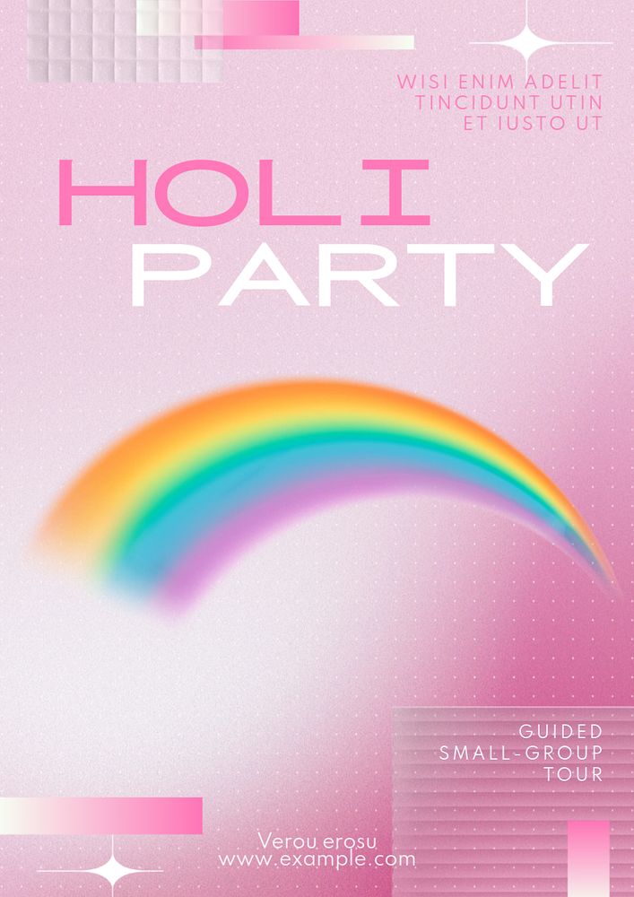 Holi party  poster template, editable text & design