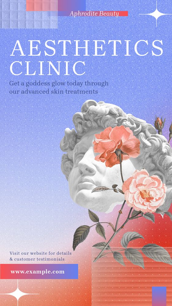 Aesthetics clinic  Instagram story template, editable text