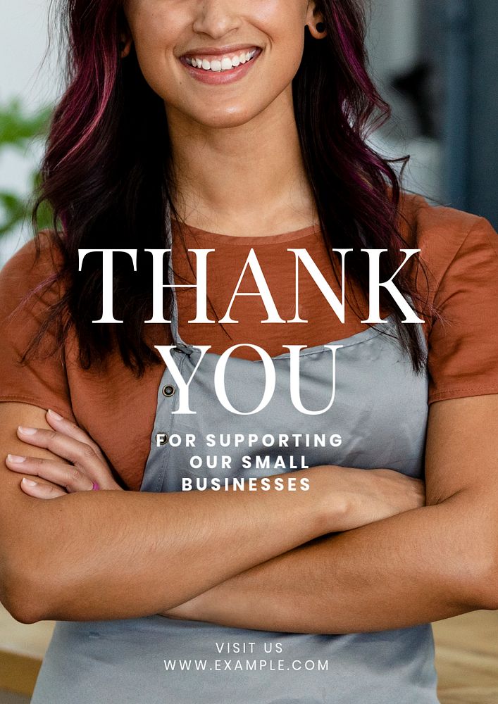 Thank you poster template, editable text & design