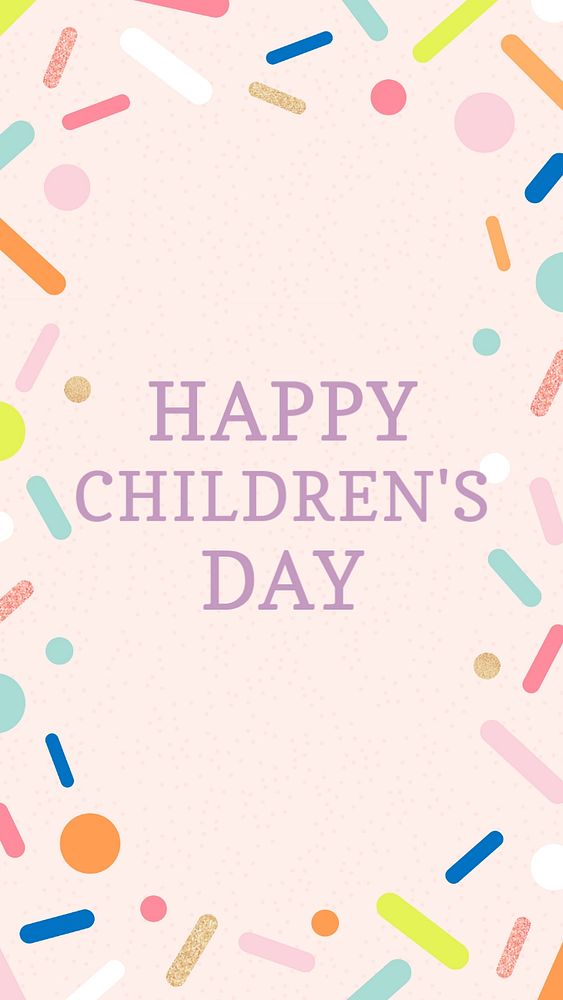 Happy children's day Instagram story template, editable text