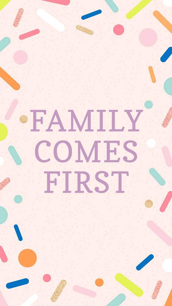 Family comes first Instagram story template, editable text