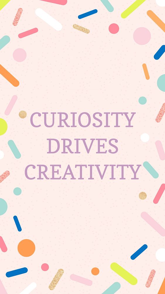 Curiosity & creativity Instagram story template, editable text