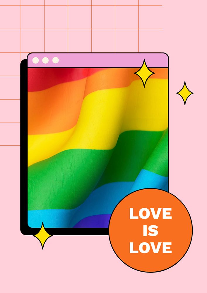 Love is love poster template, editable text & design