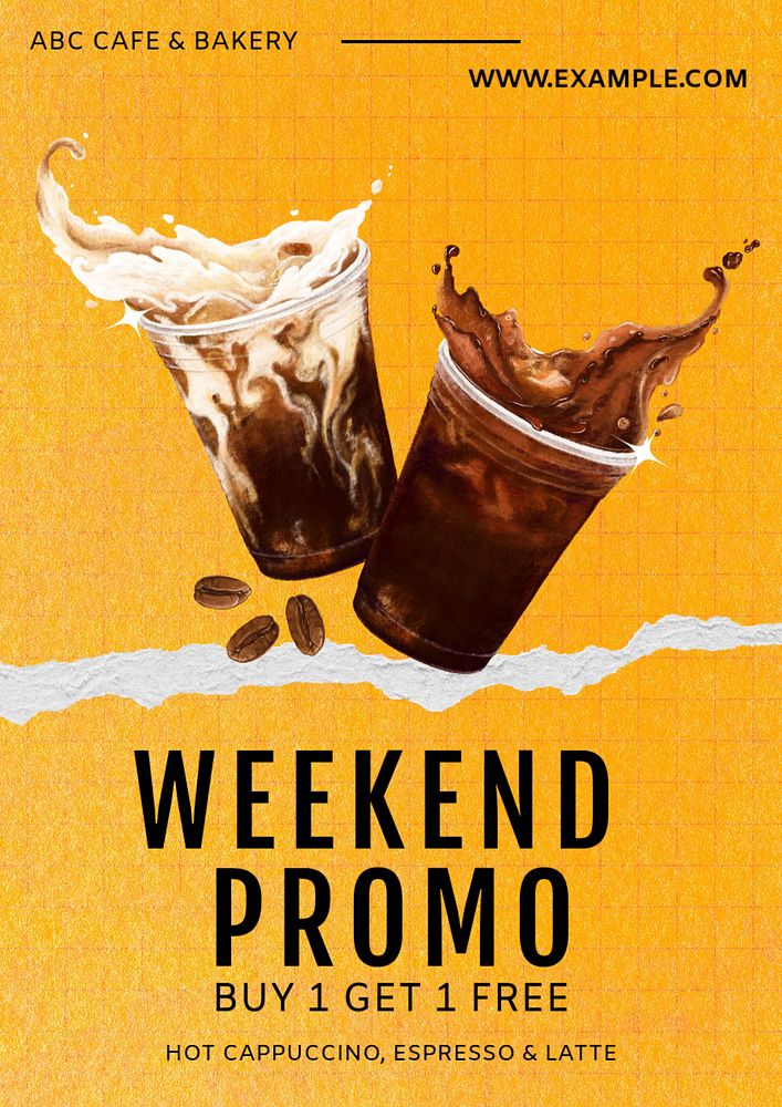 Weekend promotion poster template, editable text and design