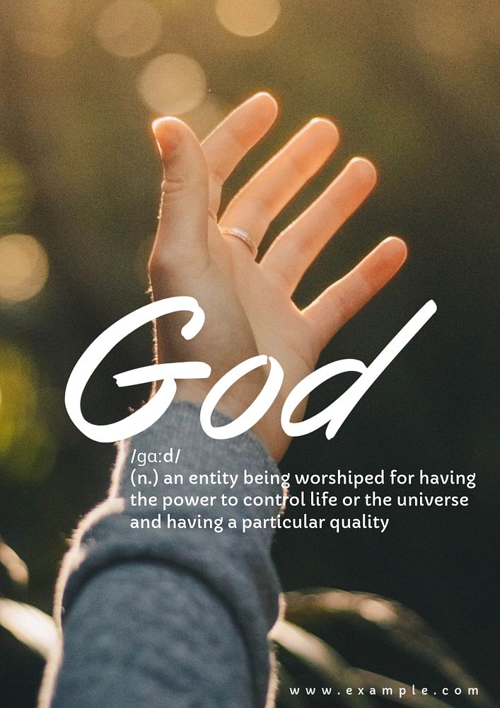 God poster template, editable text & design