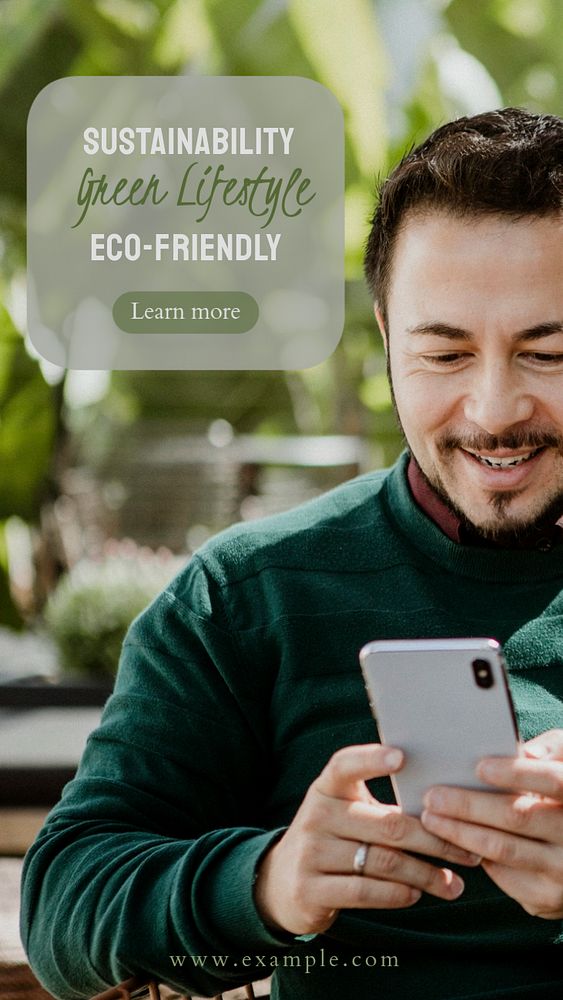 Green lifestyle  Instagram story template, editable text
