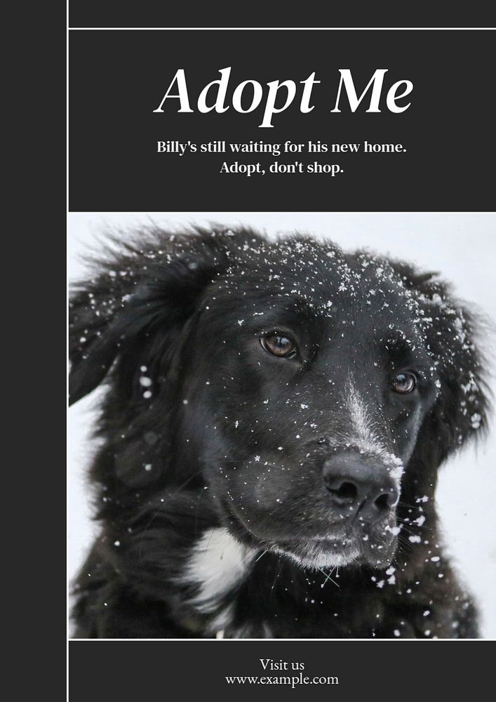 Adopt don't shop  poster template, editable text and design