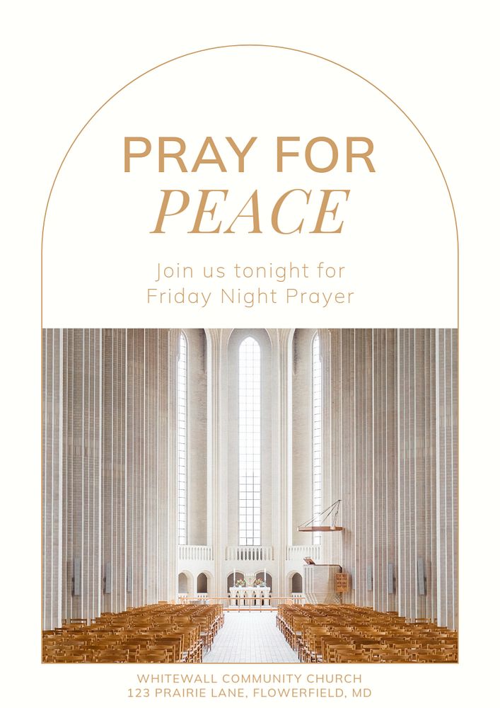 Pray for peace poster template, editable text and design