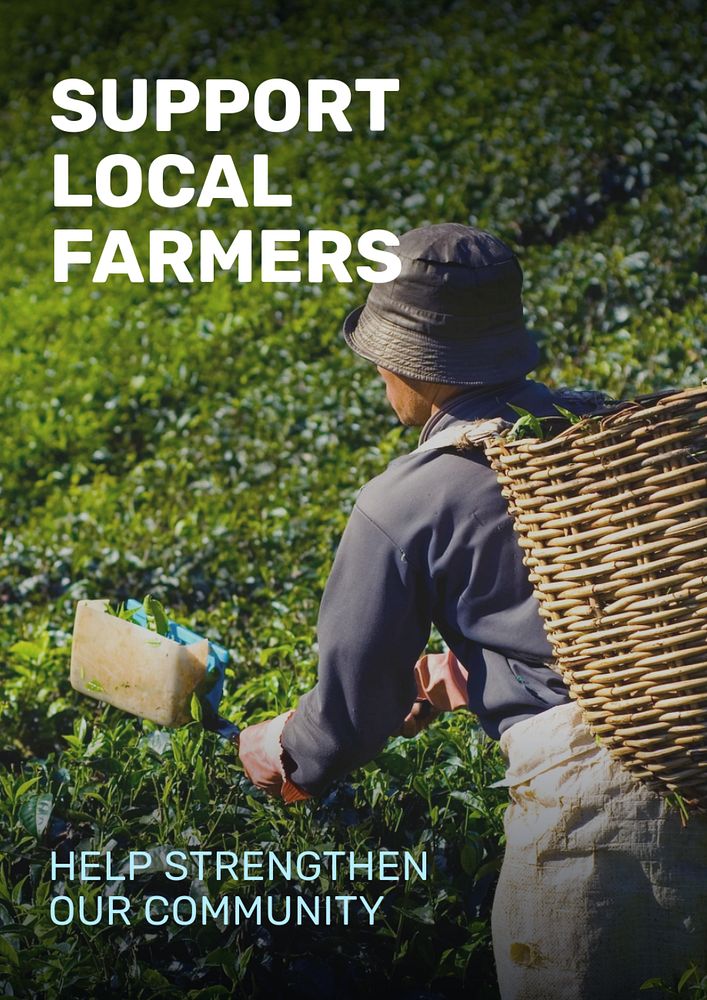 Support local farmers poster template, editable text & design