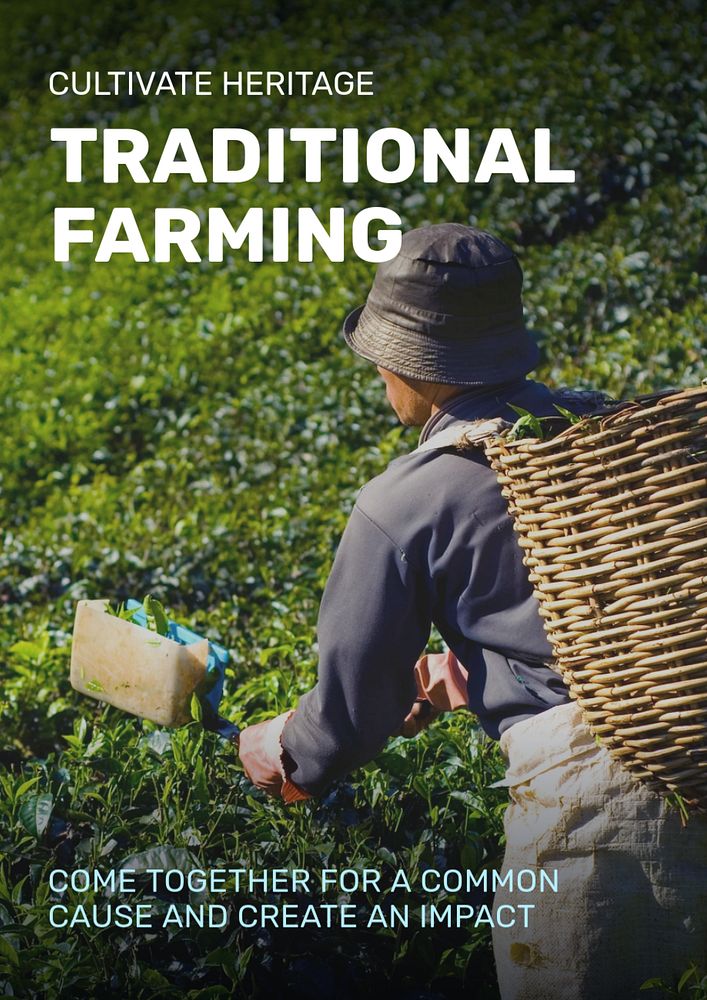 Traditional farming poster template, editable | Premium Editable ...