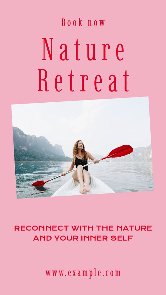 Nature retreat  social story template, editable Instagram design