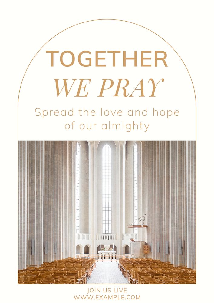 Together we pray poster template, editable text and design