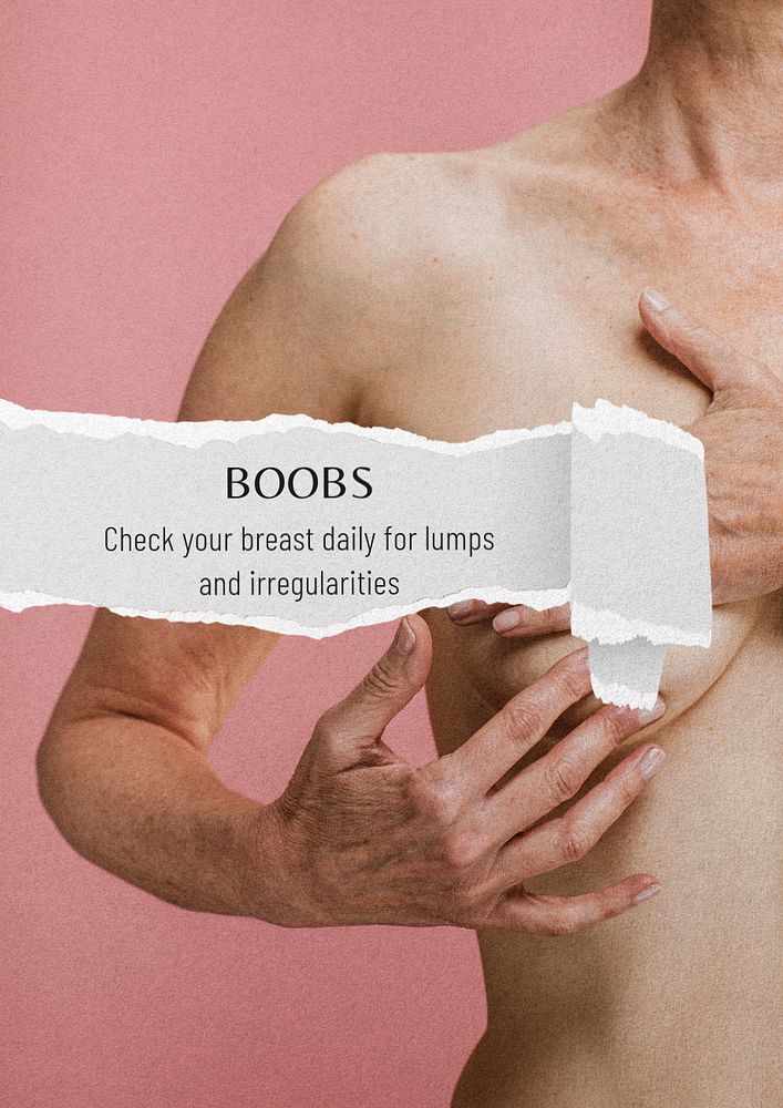 Breast cancer poster template, editable text & design