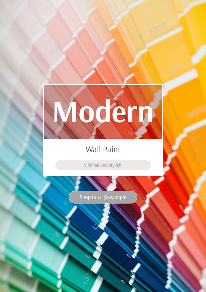 Wall paint poster template, editable text & design