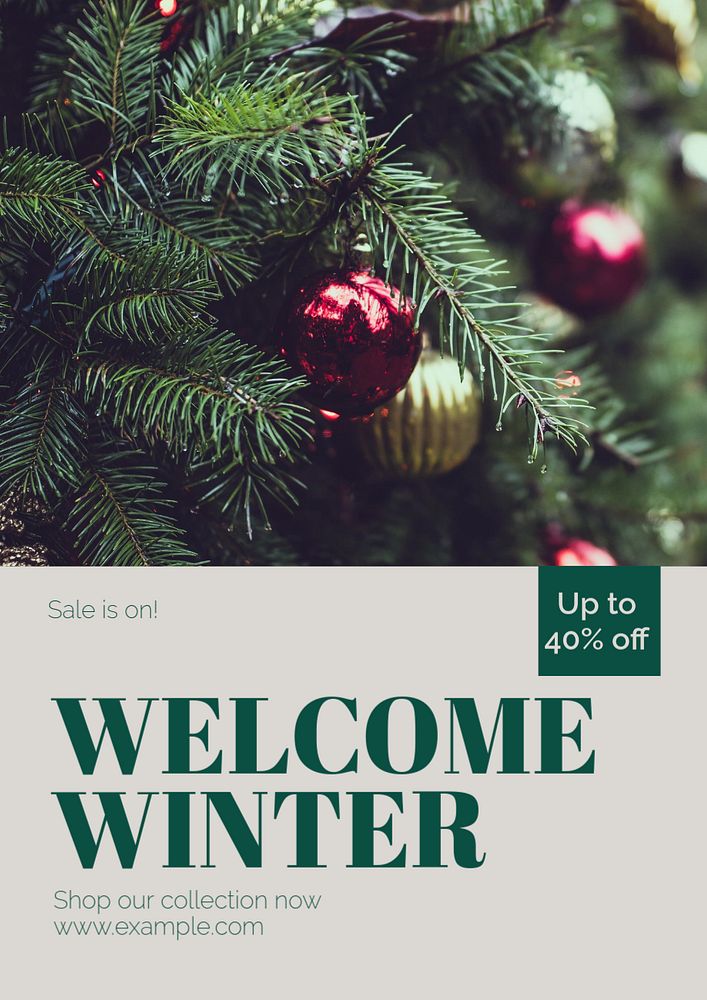 Welcome winter sale poster template, editable text & design