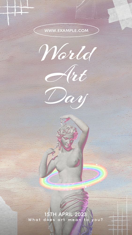 World art day   Instagram story template, editable text