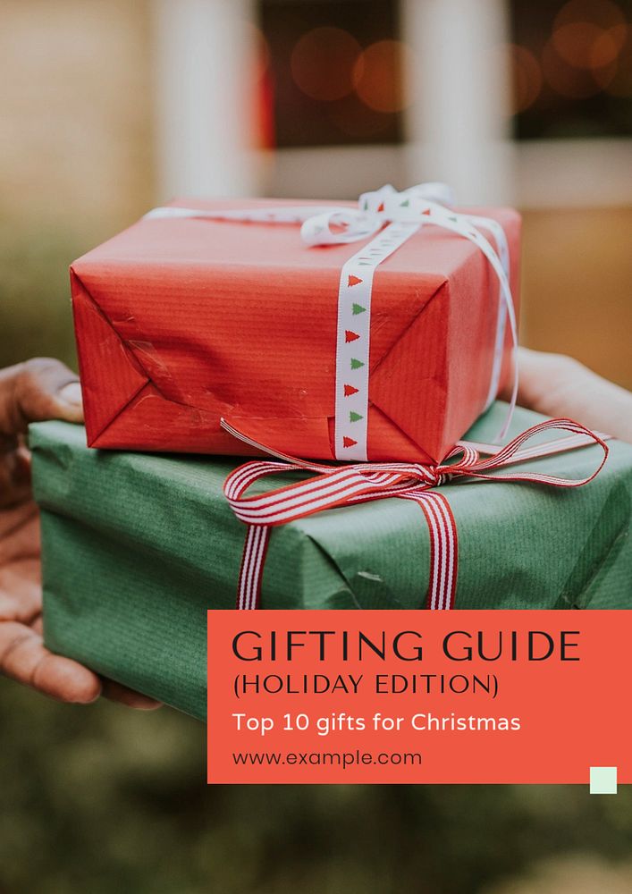 Gifting guide  poster template, editable text and design