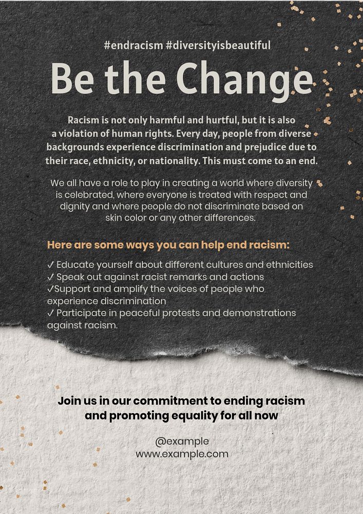 Be the change poster template, editable text & design