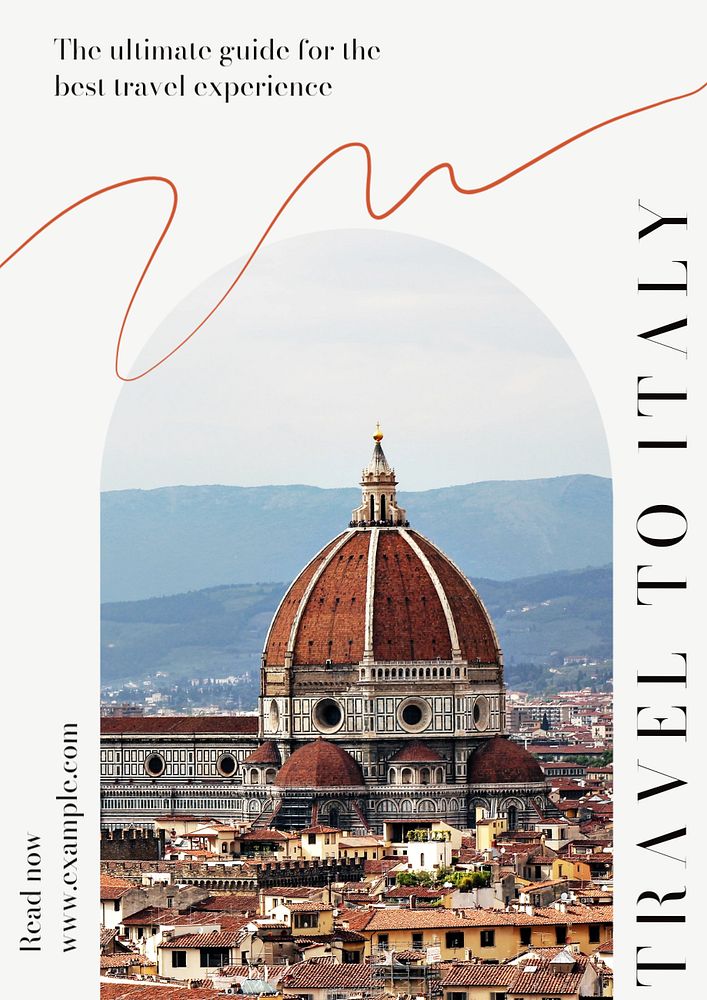 Travel to Italy poster template, editable text and design