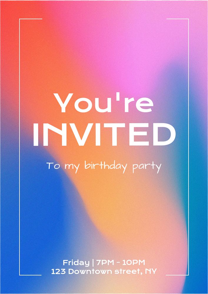 Birthday party poster template, editable text & design