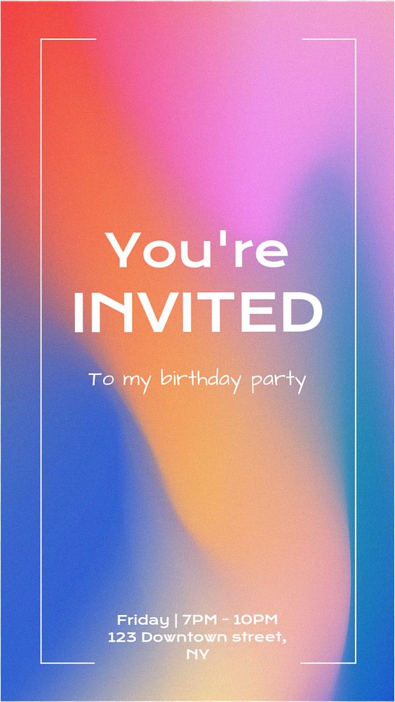 Birthday party Instagram story template, editable text