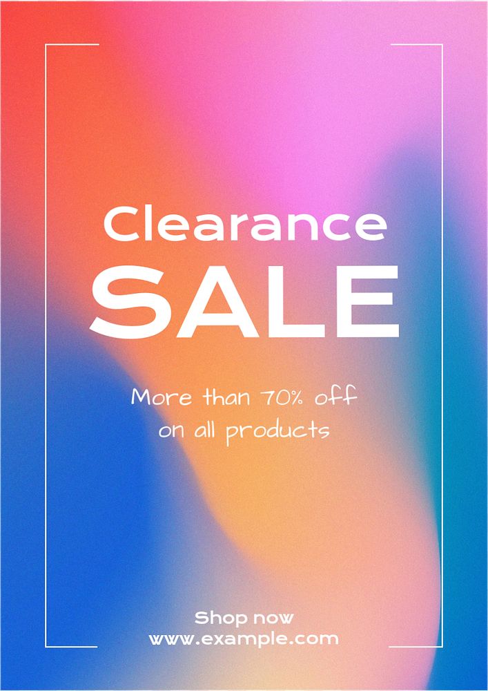 Clearance sale poster template, editable text & design