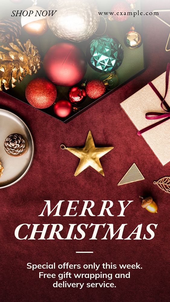 Christmas sale Instagram story template, editable text