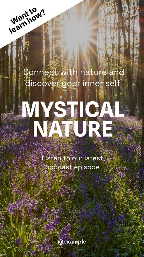 Nature & spirituality Instagram story template, editable text