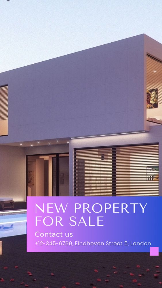 New property Facebook story template, editable design