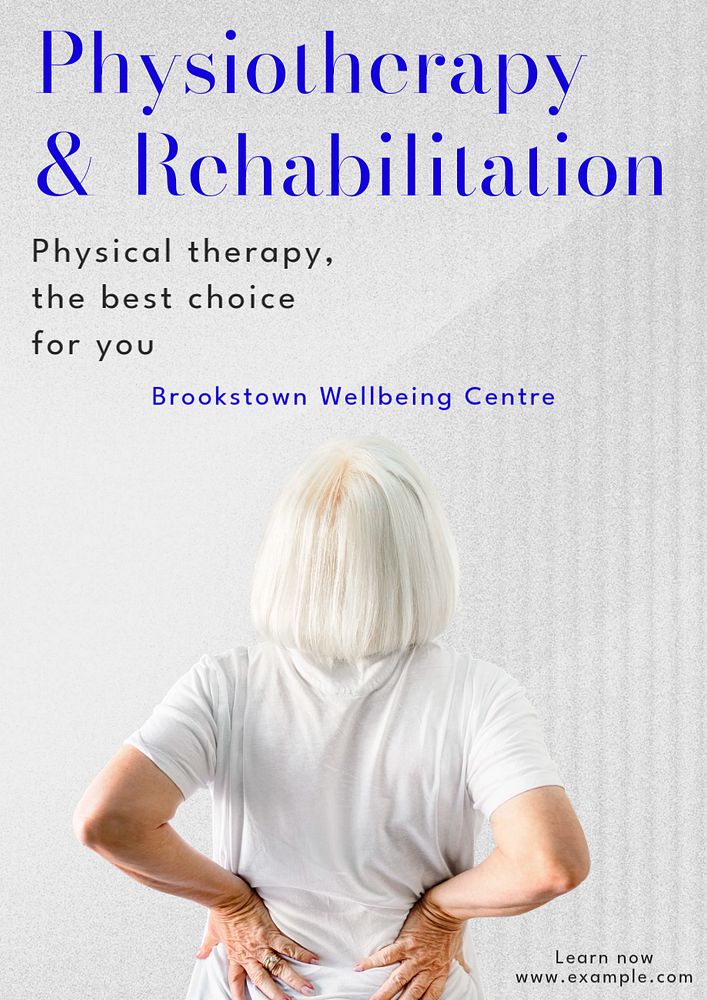 Physiotherapy and rehabilitation poster template, editable text and design