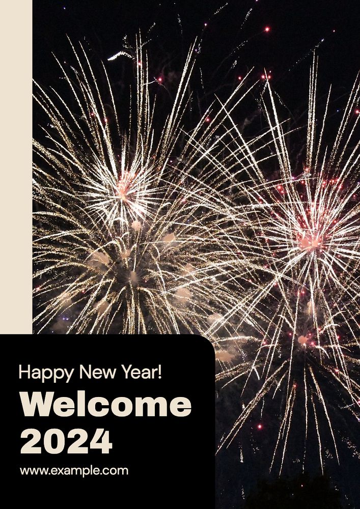 New year poster template, editable text and design