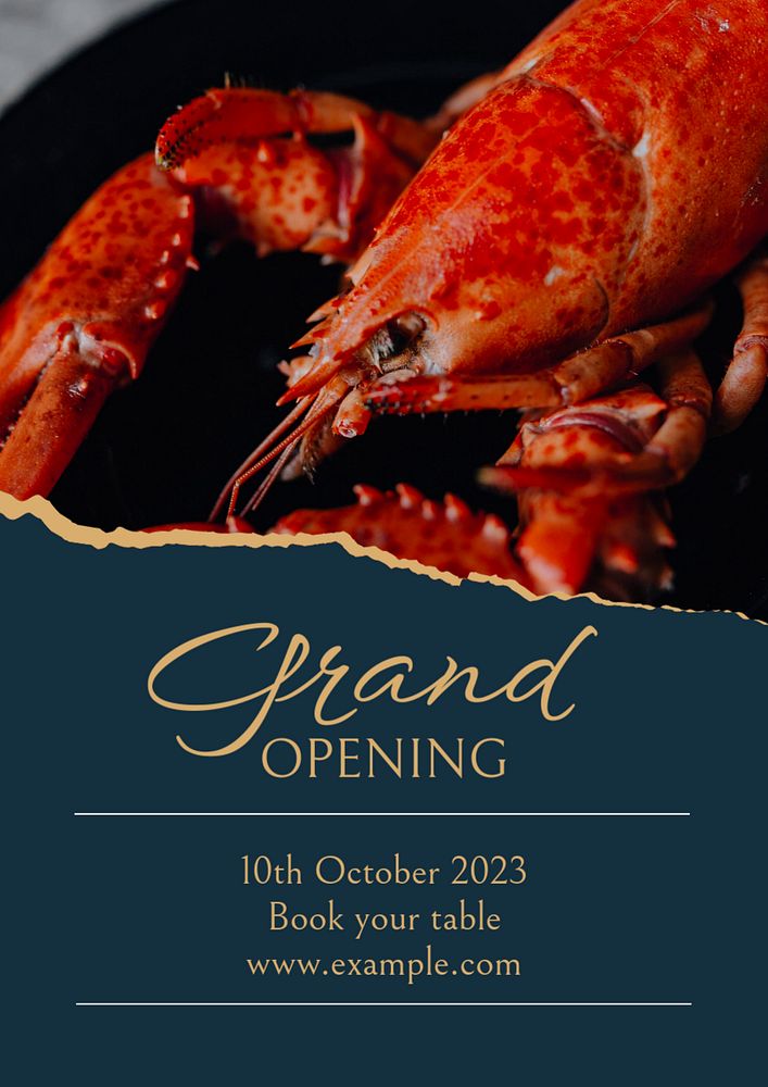 Grand opening  poster template, editable text and design