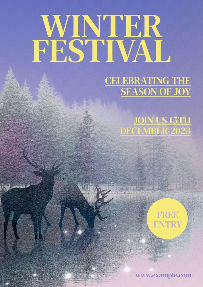 Winter festival  poster template, editable text and design