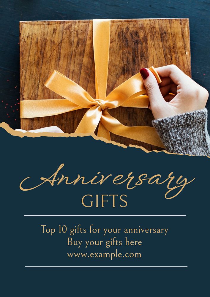 Anniversary gifts  poster template, editable text and design