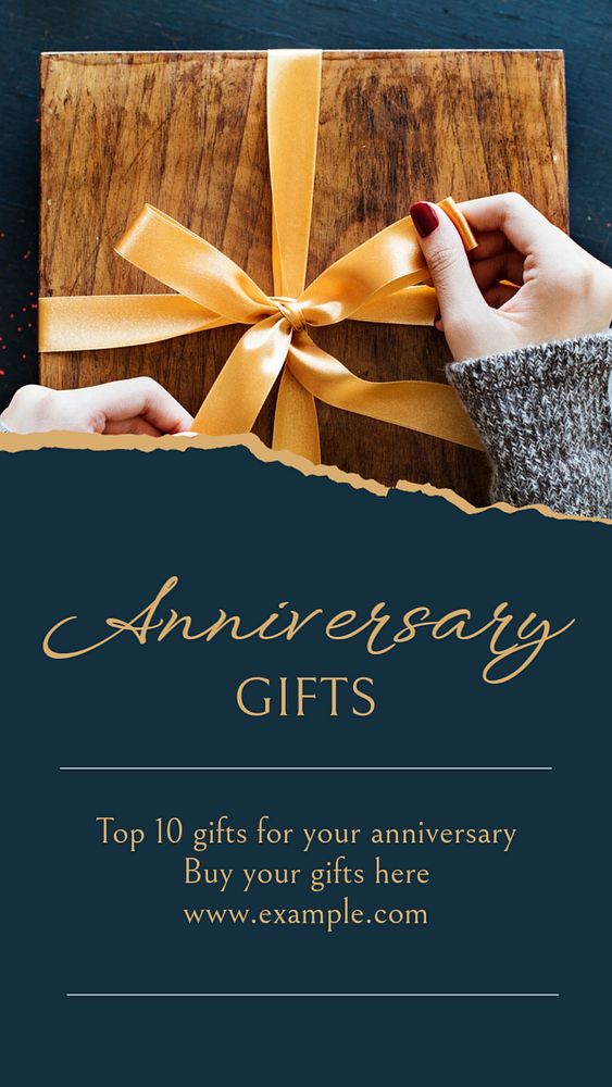 Anniversary gifts  Instagram story template, editable text