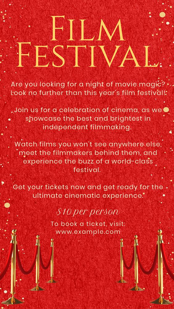 Film festival Instagram story template, editable text