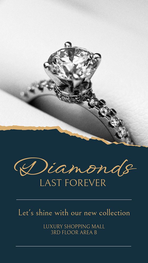 Diamonds  Instagram story template, editable text