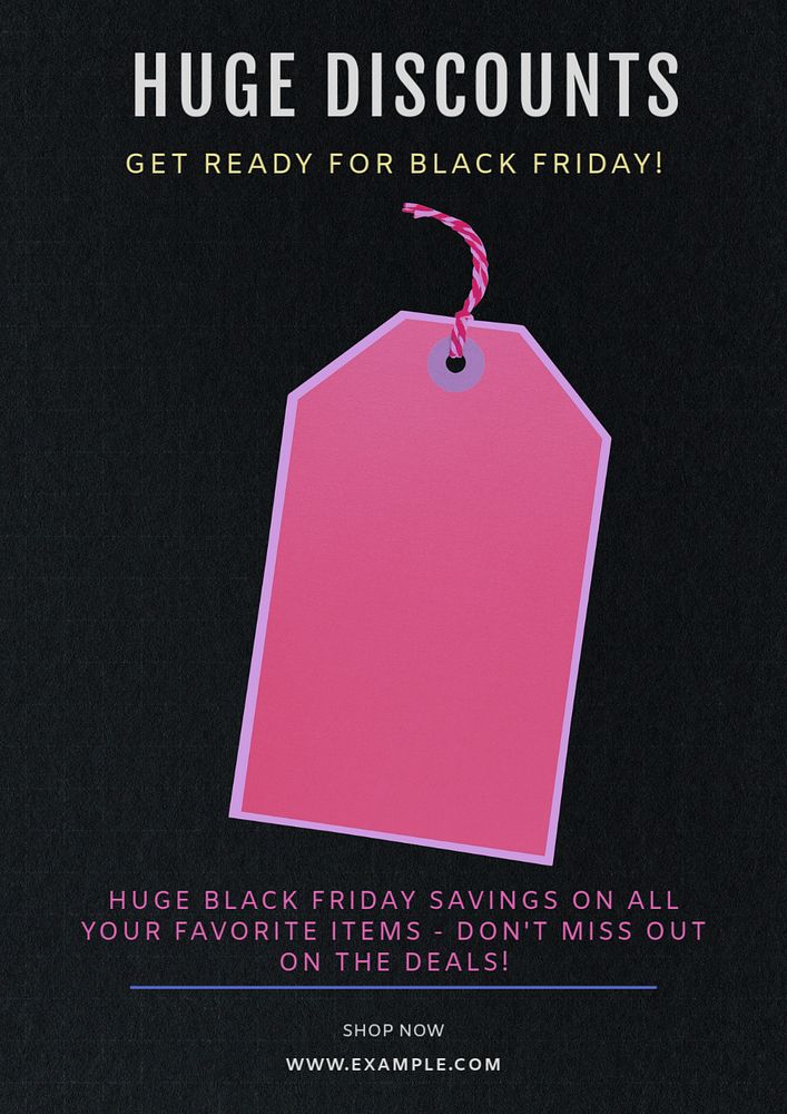 Black Friday poster template, editable text and design