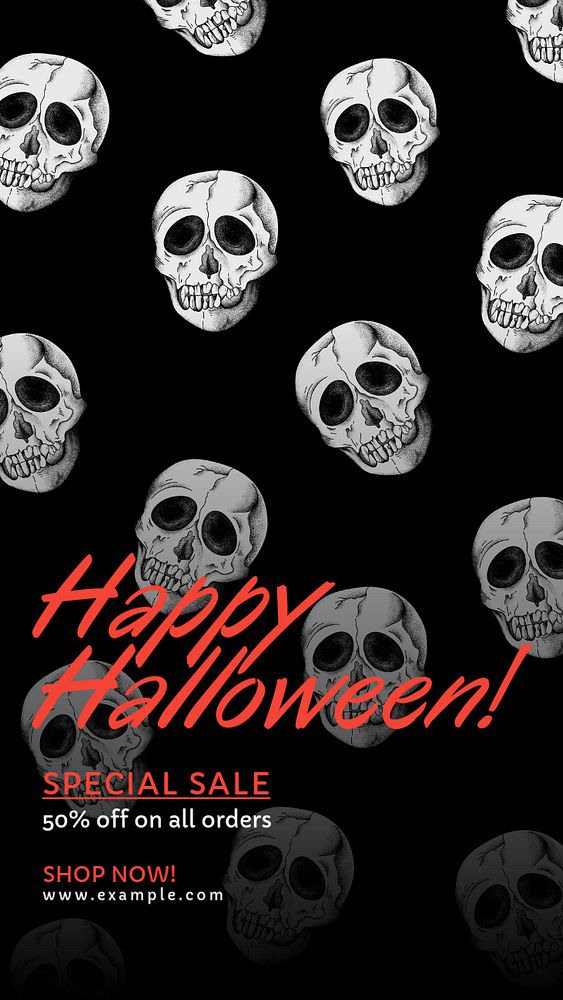 Halloween sale Instagram story template, editable text